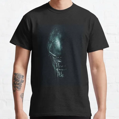 Alien Dark Alien Space Xenomorph Ripley Nostromo Weyland, Yutani Facehugger Camiseta de algodón puro Camisetas Ropa de verano