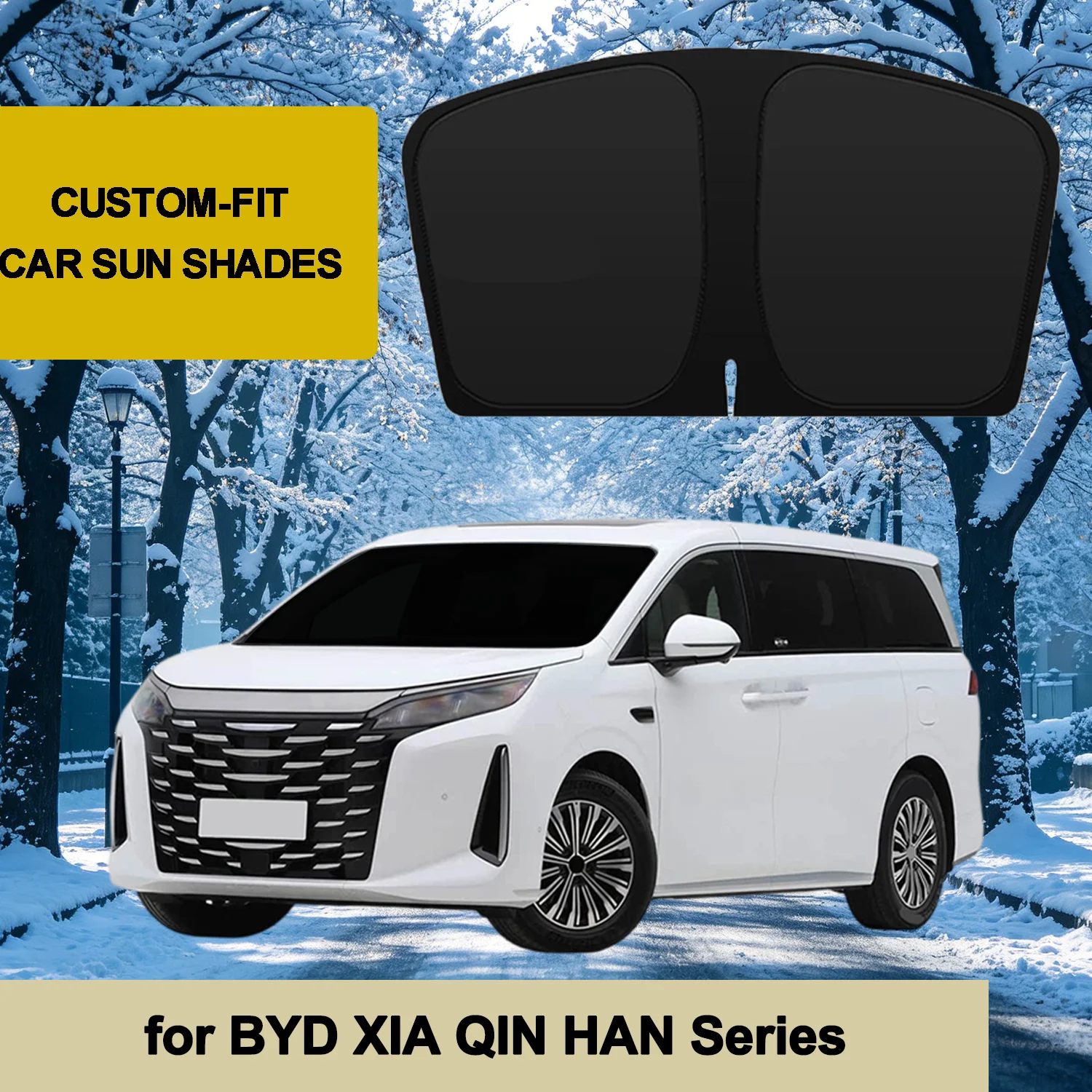 

For BYD XIA QIN HAN 2018-2025 Windshield Sun Shade Accessories Custom Fit Sunshade Foldable Sun Visor Protector Blocks UV Rays