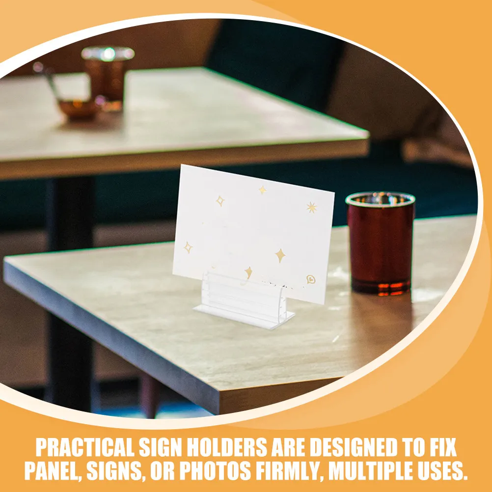 30Pcs Plastic Adhesive Base Holder Mini Holder Sign PVC Small Clear Label Desk Table Name Photo