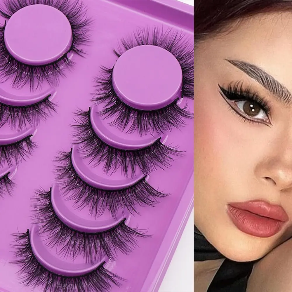 6 Paar falsche Wimpern aus 3D-Faux-Nerz, weiche, natürliche schwarze Band-Augenwimpern, lange, dünne, natürliche Wimpern, Wimpernverlängerung