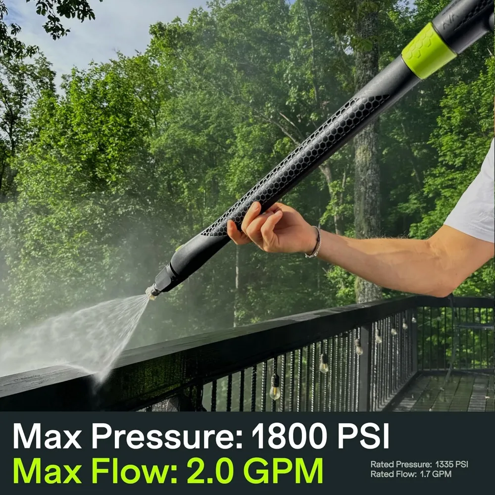 Pressure Washer, 1800 Max PSI 2.0 Max GPM 1800 W, Includes 40 Ft Hose, Zoom Lance, Premium Foam Cannon,  Pressure Washer