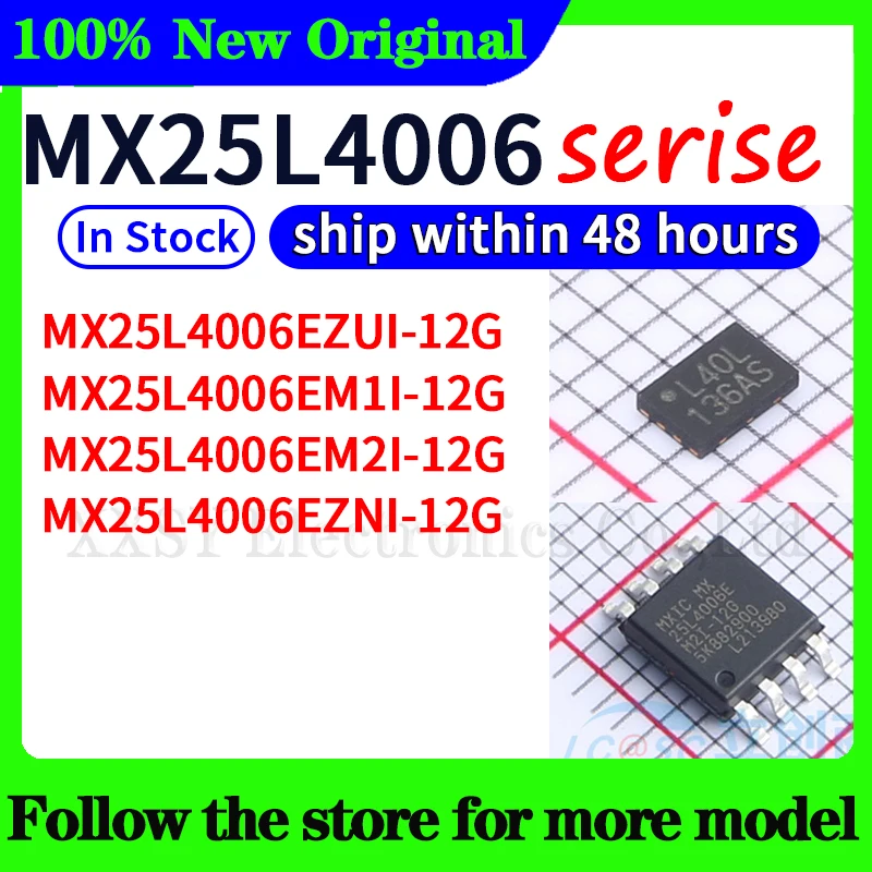 

MX25L4006EZUI-12G MX25L4006EM1I-12G MX25L4006EM2I-12G MX25L4006EZNI-12G In stock 48 hours ship