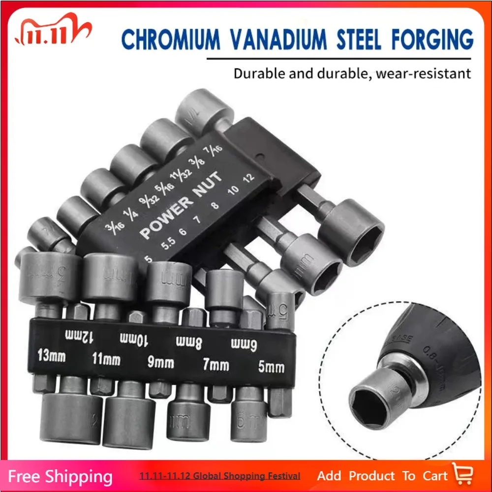 

Powerful Hexagonal Handle Screwdriver Socket Extension Rod Set Inner Wrench Pneumatic Screwdriver Insert Tool with Hexagonal