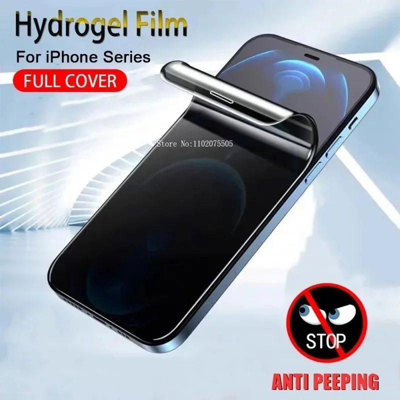 2PCS Anti Spy Hydrogel Film For iPhone 13 12 11 14 15 Pro Max 8 7 Plus Privacy Screen Protectors For iPhone 11 14 Pro XR XS MAX