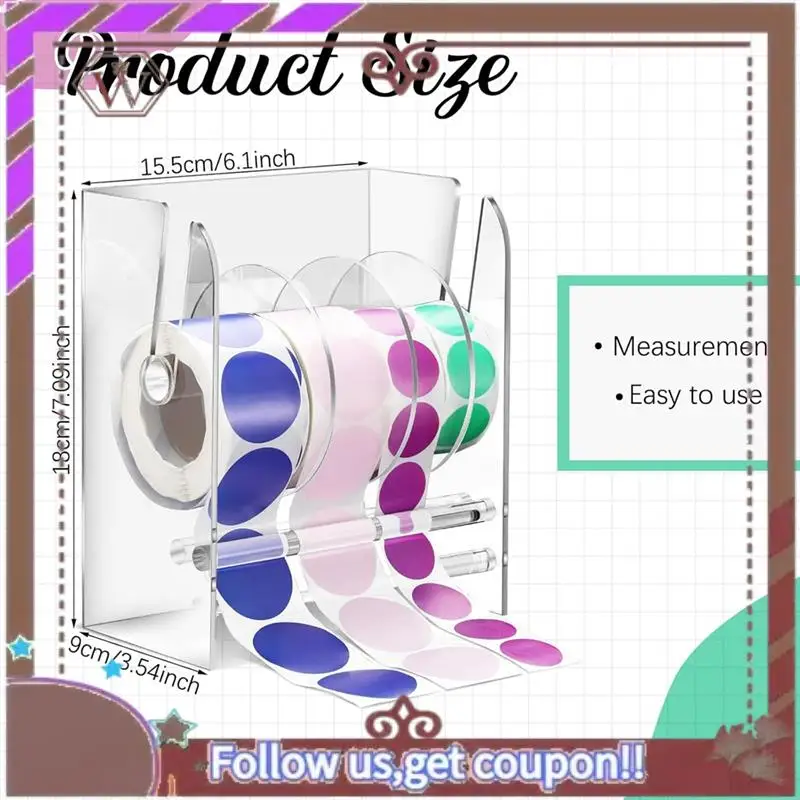 ABBG-регулируемый диспенсер для этикеток, акриловый диспенсер для рулонов наклеек, держатель для рулонов, прозрачные держатели для этикеток, держатель для наклеек, 4 диска