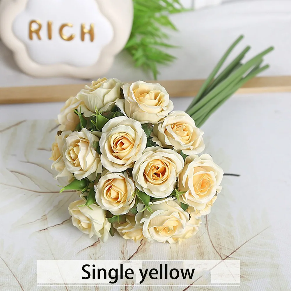 18 Einzelne Rosen in einer Hand, Fertiger Blumenstrauß, Wohnzimmerdekoration, Künstliche Blume – Detail 11