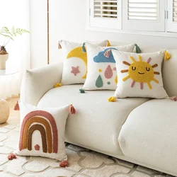 Boho Lap Pile Pillowcase 45X45 Tufted Jacquard Embroidery Decor Sofa Bedroom Cuhsion Covers Car Bedding Cushion Pillowcases
