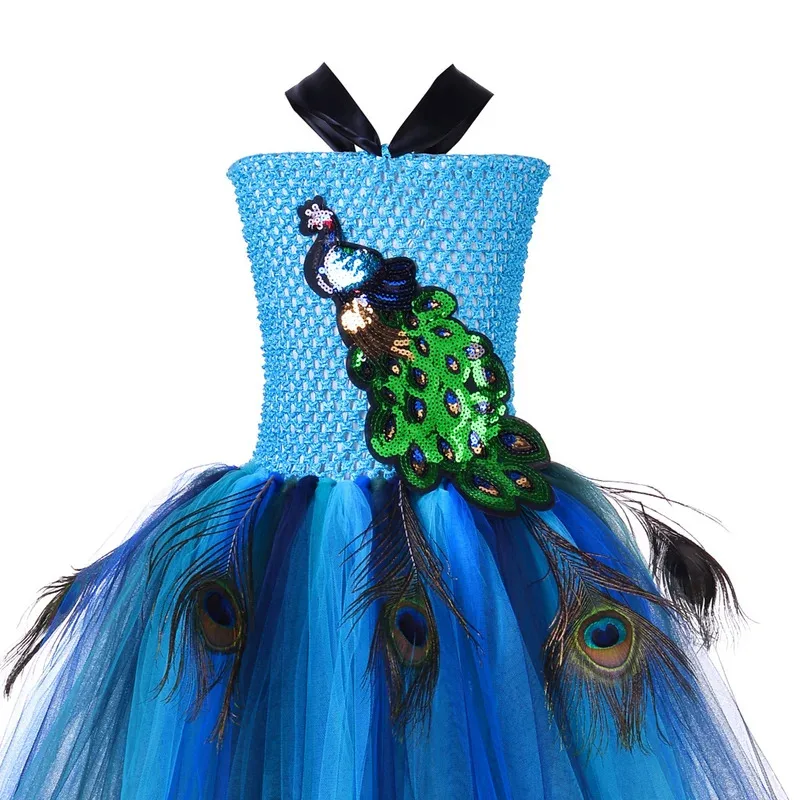 Sky03 여자를위한 높은 낮은 공작 후행 드레스 크리스마스 할로윈 의상 어린이 생일 저녁 파티 멋진 Tutus with55Hu%