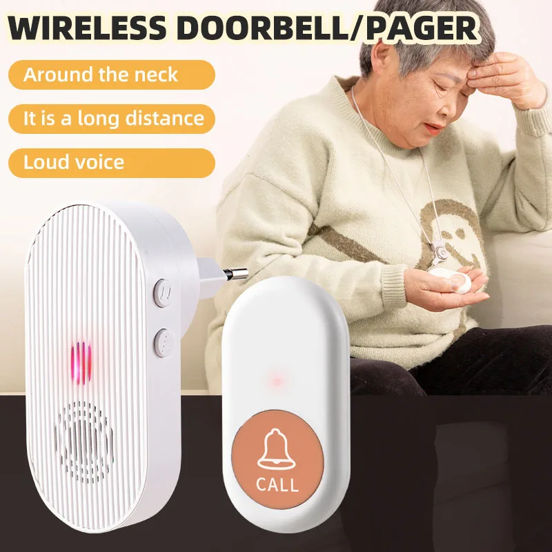 

Wireless home ultra-long-distance doorbell, one-button call bell, elderly caller device - holiday gift