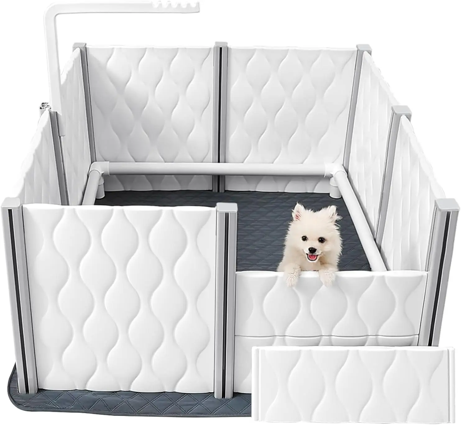 Whelping Box for Dogs  24” Extra Tall  Dog Whelping Pen with Pad and Lamp Holder  Dog Supplies for Large