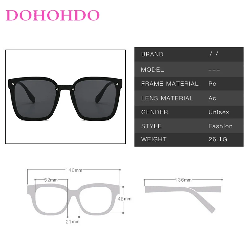 Gafas de sol clásicas con marco grande y cuadrado para mujer, anteojos de sol femeninos con uñas de arroz, de marca de diseñador, Retro, para conducir al aire libre, para pescar, UV400