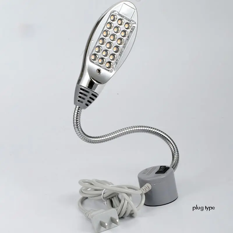 โคมไฟ LED แบบท่ออ่อนมีความยืดหยุ่นสำหรับทำงานแบบ18 LED ไฟ alas magnetik เครื่องเย็บผ้าสำหรับการกดเจาะโต๊ะทำงานงานฝีมือ