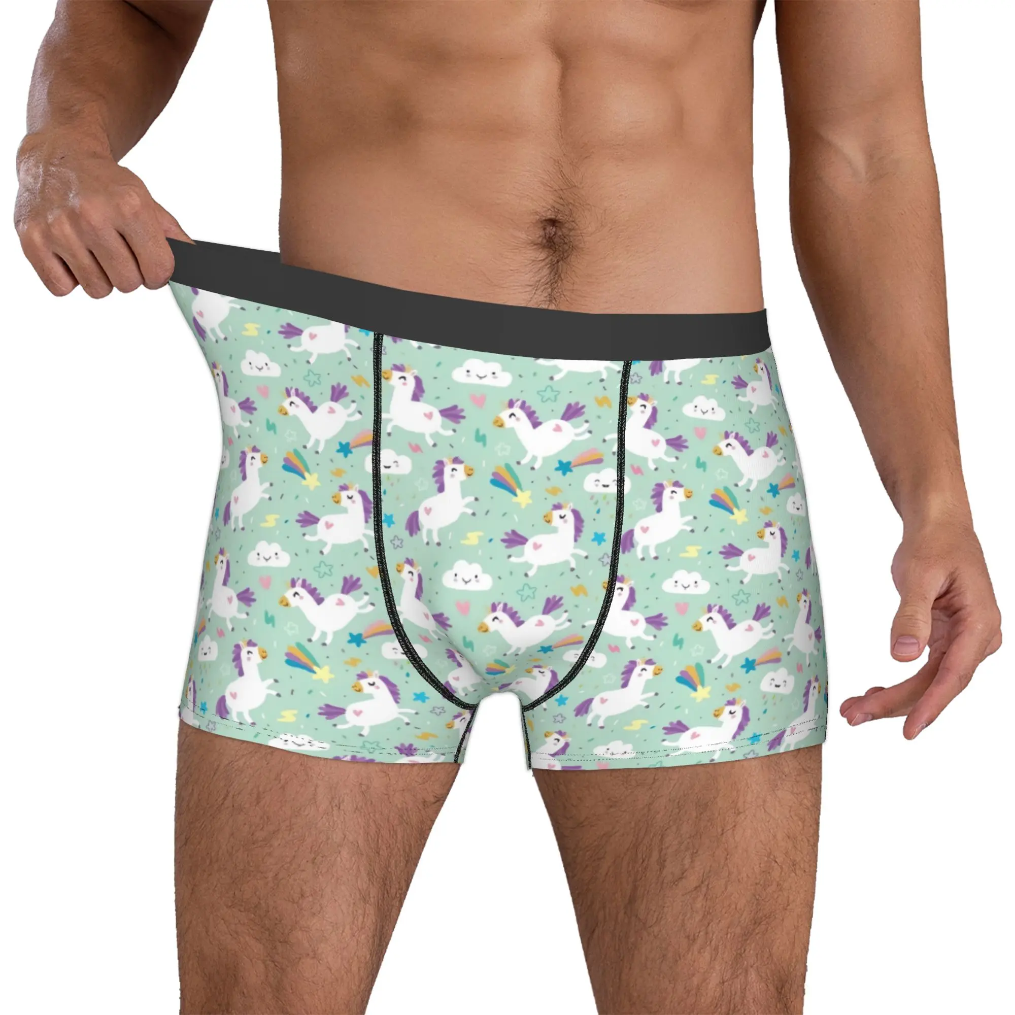 Color Unicorns  Boxers Shorts Men's  Briefs Underwear Fashion Underpants