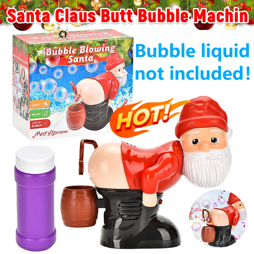 Weihnachten Kinder Geschenk Weihnachten Lustige Blase Spielzeug Santa Claus Blase Maschine Elektrische Santa Butt Blow Blase Mit Musik Lichter Weihnachten