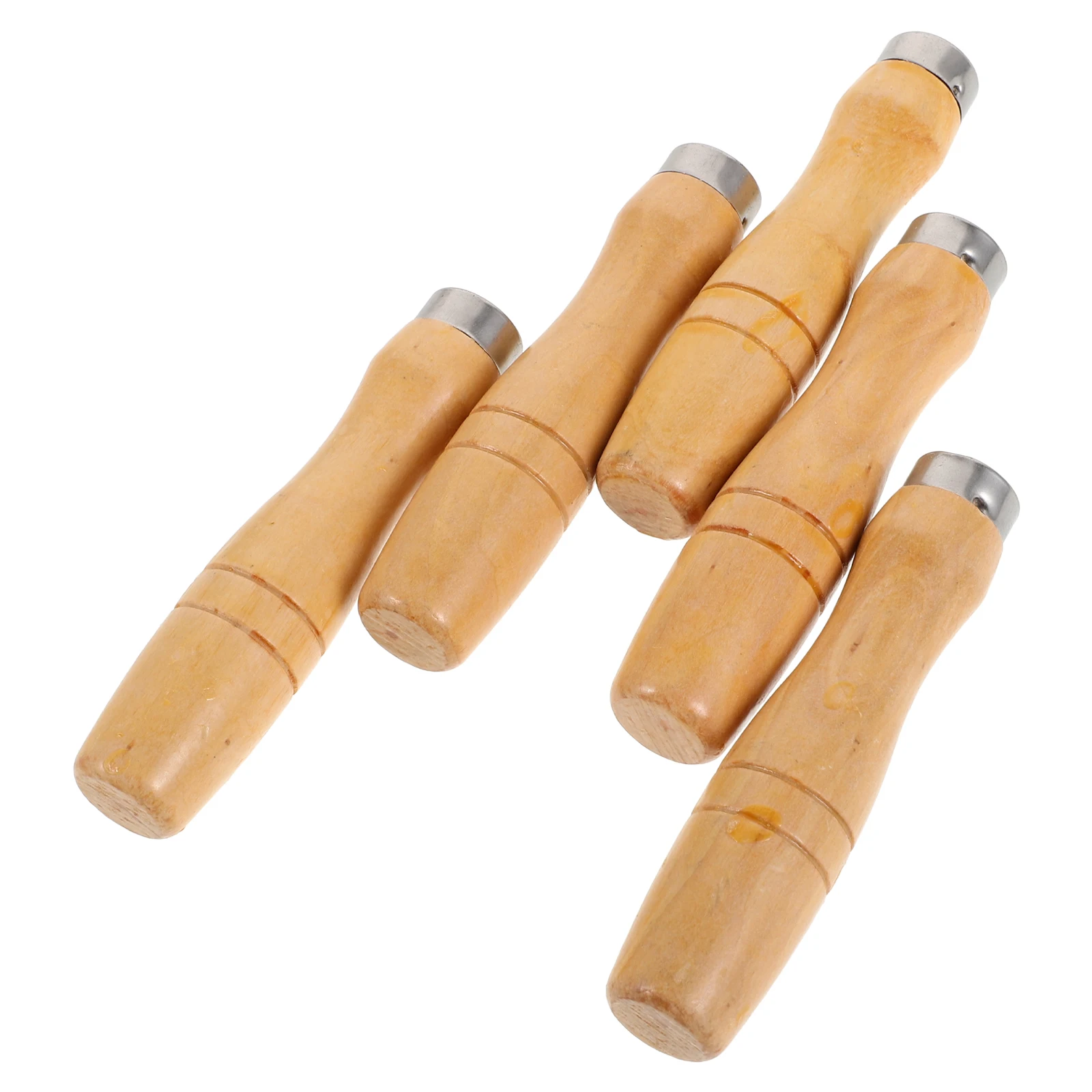 

5 Wood File Handles 11 3cm Ergonomic Wooden Handle for Cutting Tools Carpenter Files Rasps Hand Tools Metal Sleeve Secure Grip