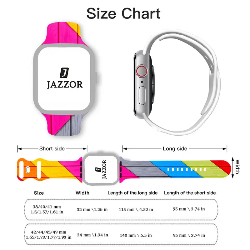 Pride Rainbow Soft Silicone Band for Apple Watch 9 8 7 6 5 Ultra SE Size 38 40 41 42 44 45 49mm Strap Suitable for All iWatch