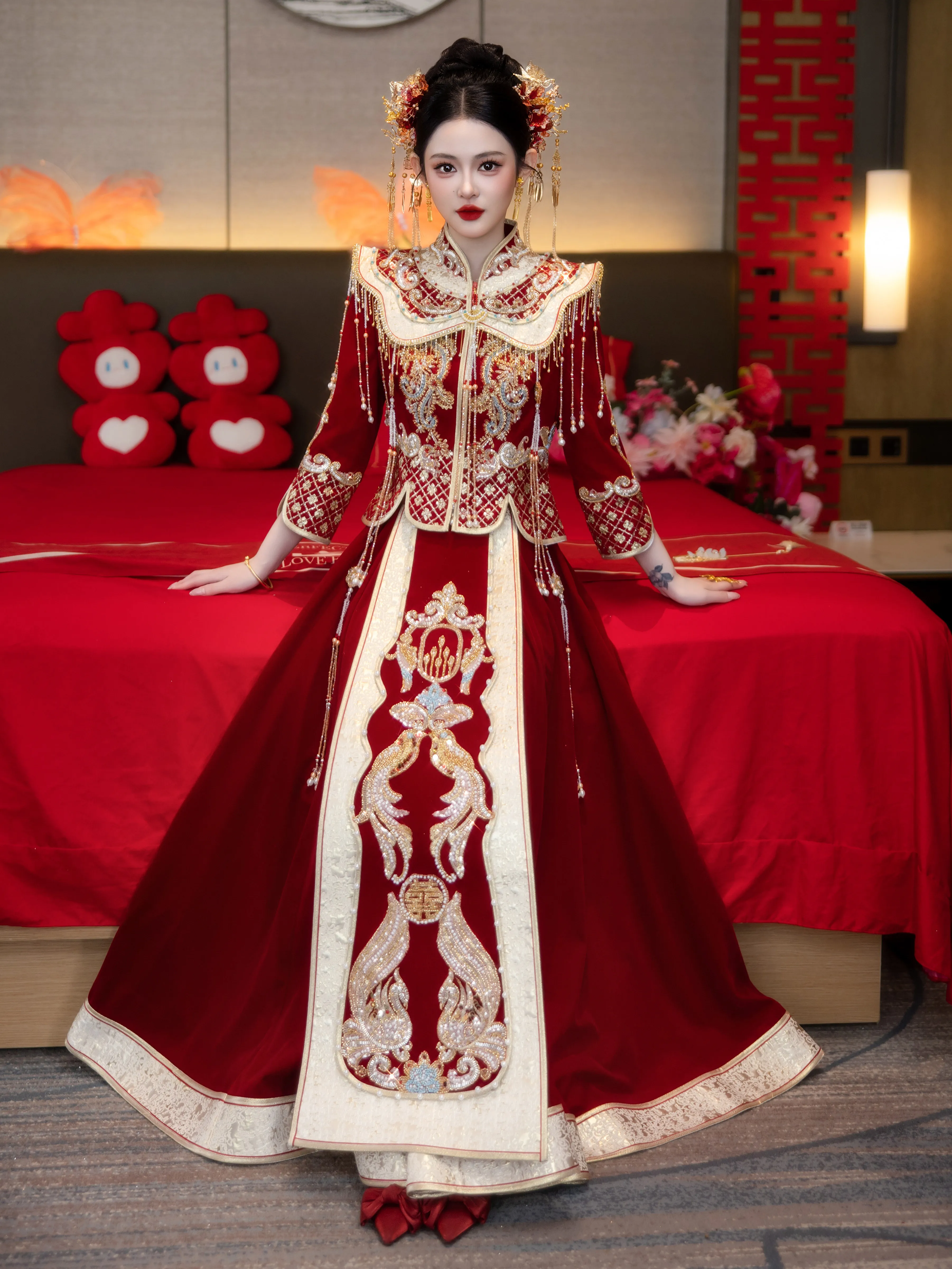 

2025 New Xiuhe Bride Dress Wedding Chinese Style Clothes Toast Clothing Heavy Industry Outfit Luxury Women