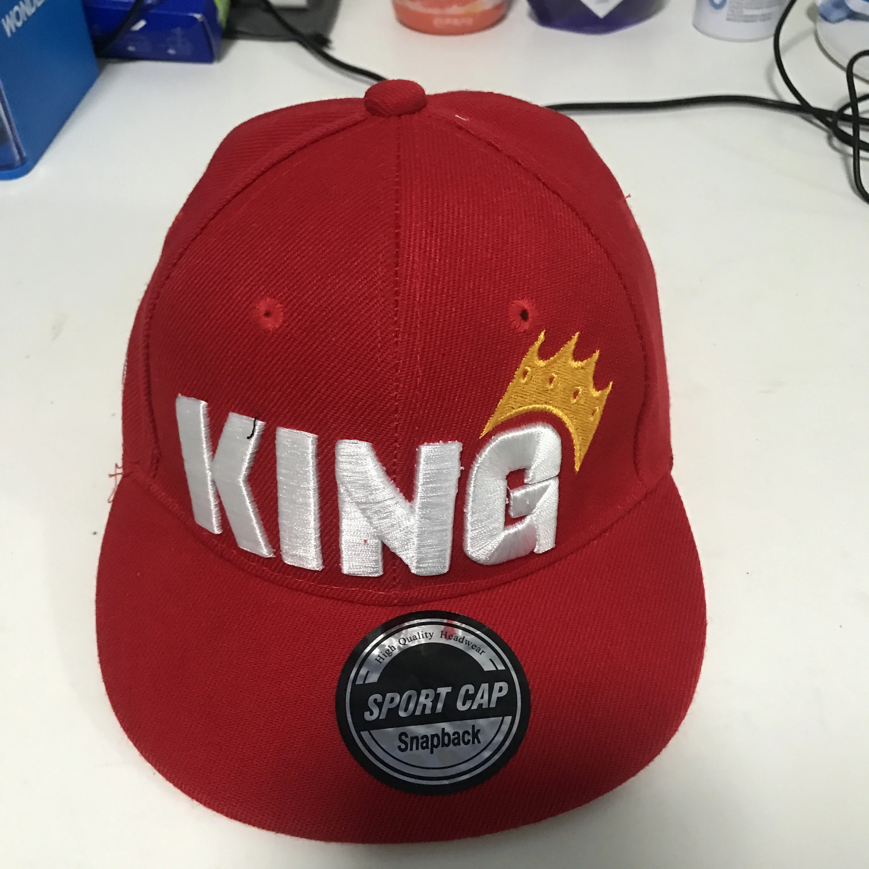 

KING Embroidered Children's Baseball cap Kids' Fashion Hip Hop Flat brimmed Cap Baby's Tongue Cap Sunscreen Sun hat