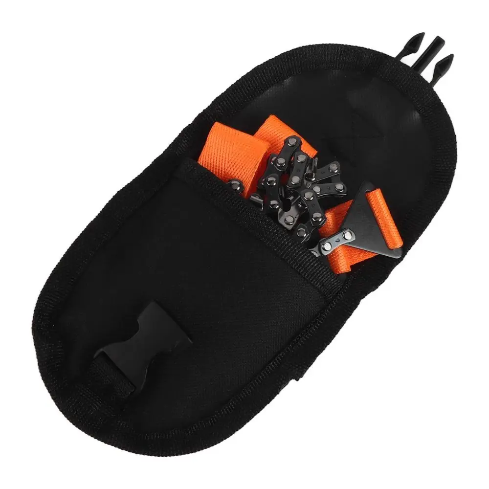 2Pcs/Set 11 Teeth Pocket Chainsaw High-Performance Anti-Slip Handles Survival Saw Heavy Duty Steel Steel Rope Chainsaw