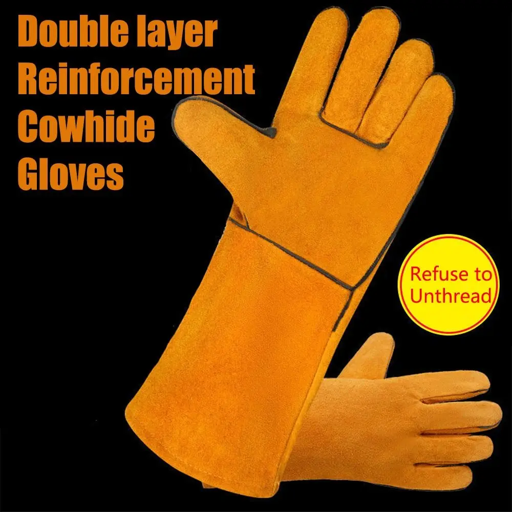

Soft Welding Gloves Heat Resistant Anti-scalding Gardening Safety Gloves Flexible Protective Leather Working Gloves Farms