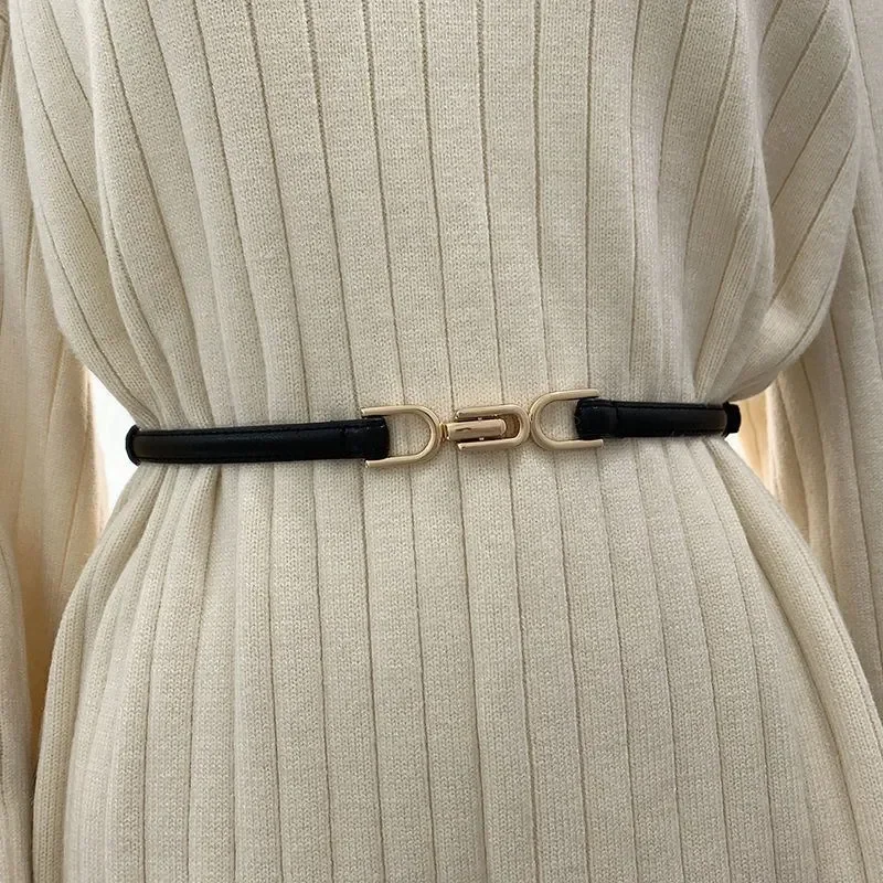 Korean Fashion Belts for Woman Zinc Alloy Special Buckle Belts Woman Dress Shawl Belts Summer Lightweight Belt