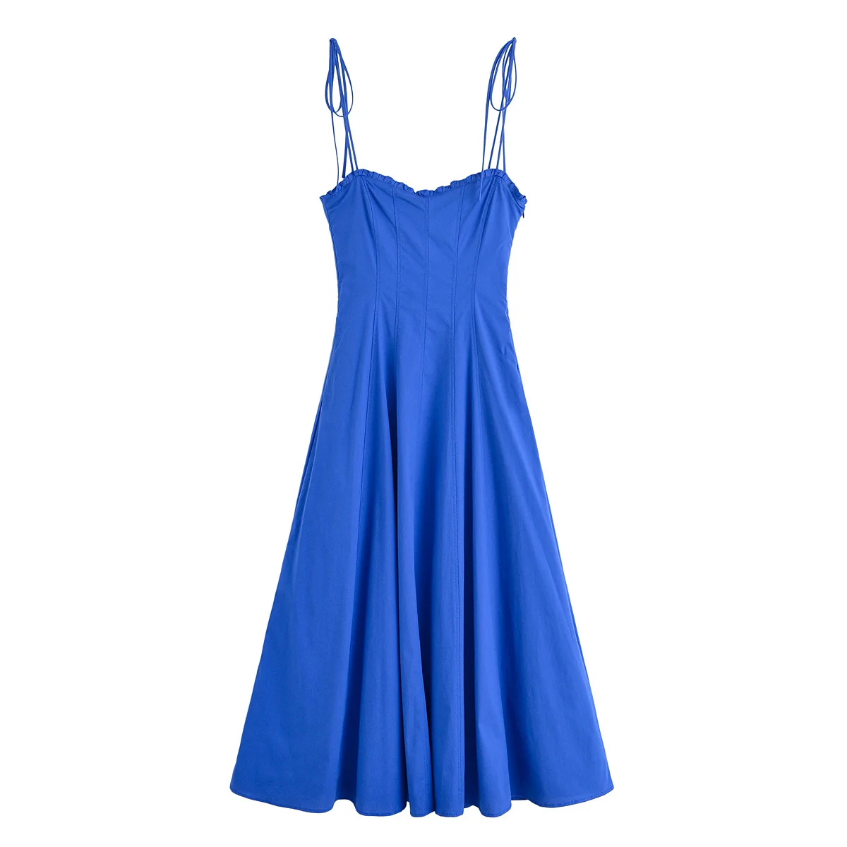 2025 verão recém chegados feminino casual francês em camadas decorativas com decote em v arco decorado popeline midi vestido