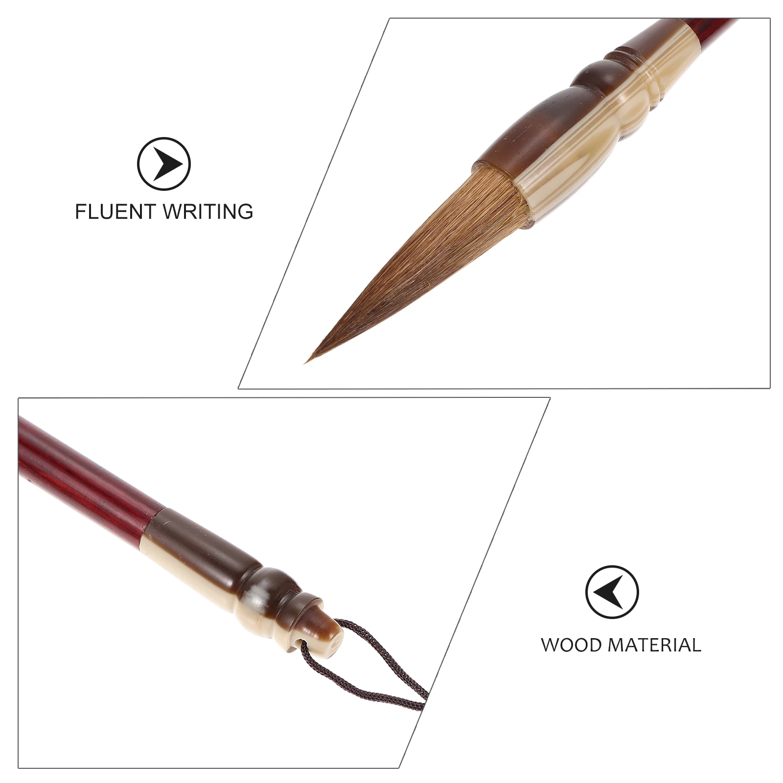 مجموعة واحدة من أقلام فرشاة الخط الصيني ناعمة وخفيفة الوزن للرسم والرسم وممارسة الكتابة وحامل قابل للطي ومقبض خشبي #5