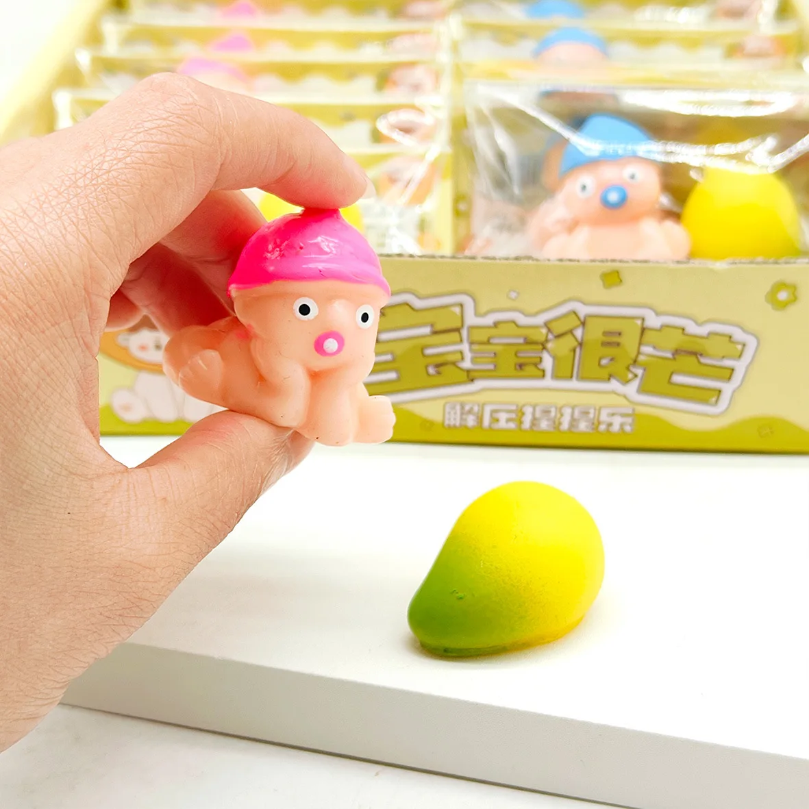 NEUE Zappeln Squeeze Spielzeug Mini Kawaii Cartoon Baby Mango Weiche Silikon Langsam Rebound Stress Relief Squish Spielzeug Geburtstag Party Geschenk