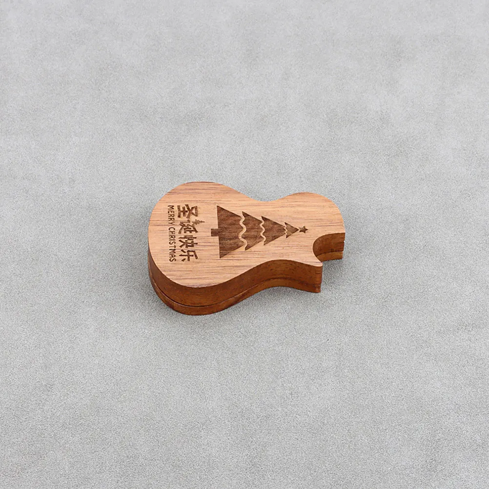 

Christmas Tree Wood Guitar Case Display Holder Component Picks Storage Container