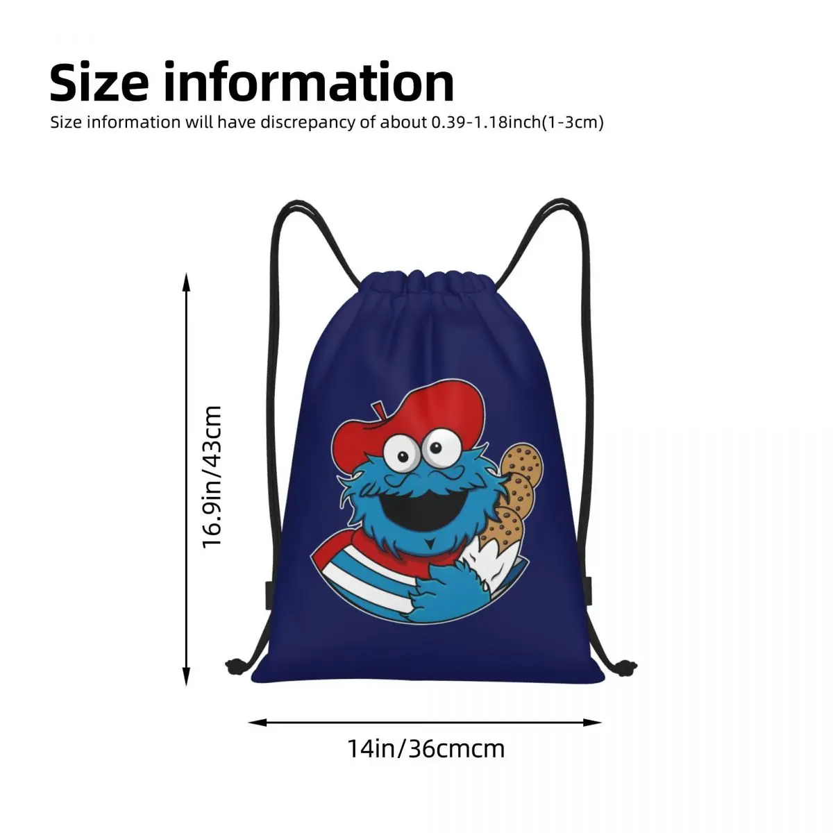 حقيبة ظهر رياضية برباط من كوكي مونستر مخصصة للرجال والنساء حقيبة تسوق تلفزيونية تعليمية للأطفال #4