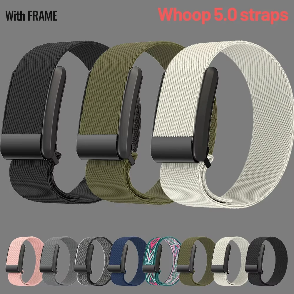 Pulseira de nylon + moldura para whoop 5.0, pulseira whoop 5.0 elástica, esportiva, pulseira brecelet, relógios para whoop5 5