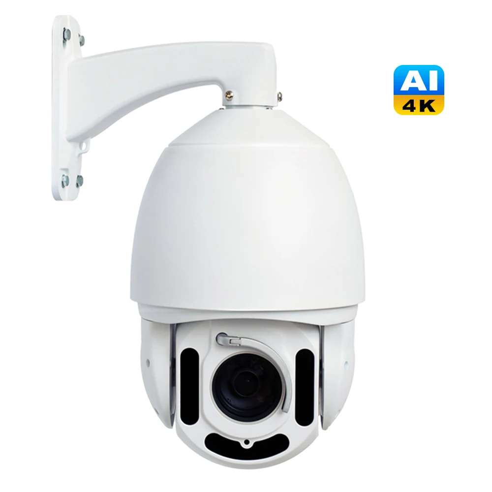 4K 300 Meter Veiw 45xzoom Human Tracking NDAA PoE IP Camera Siren 8MP Laser 400 Meter Night IP PoE Ai PTZ Security Camera AA