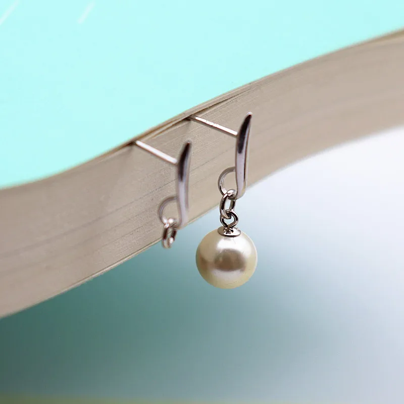 

1Pair Solid 925 Sterling Silver Earring Studs with Small Pinch Clip Bail Pendant Clasp Connector DIY Jewelry Finding Components