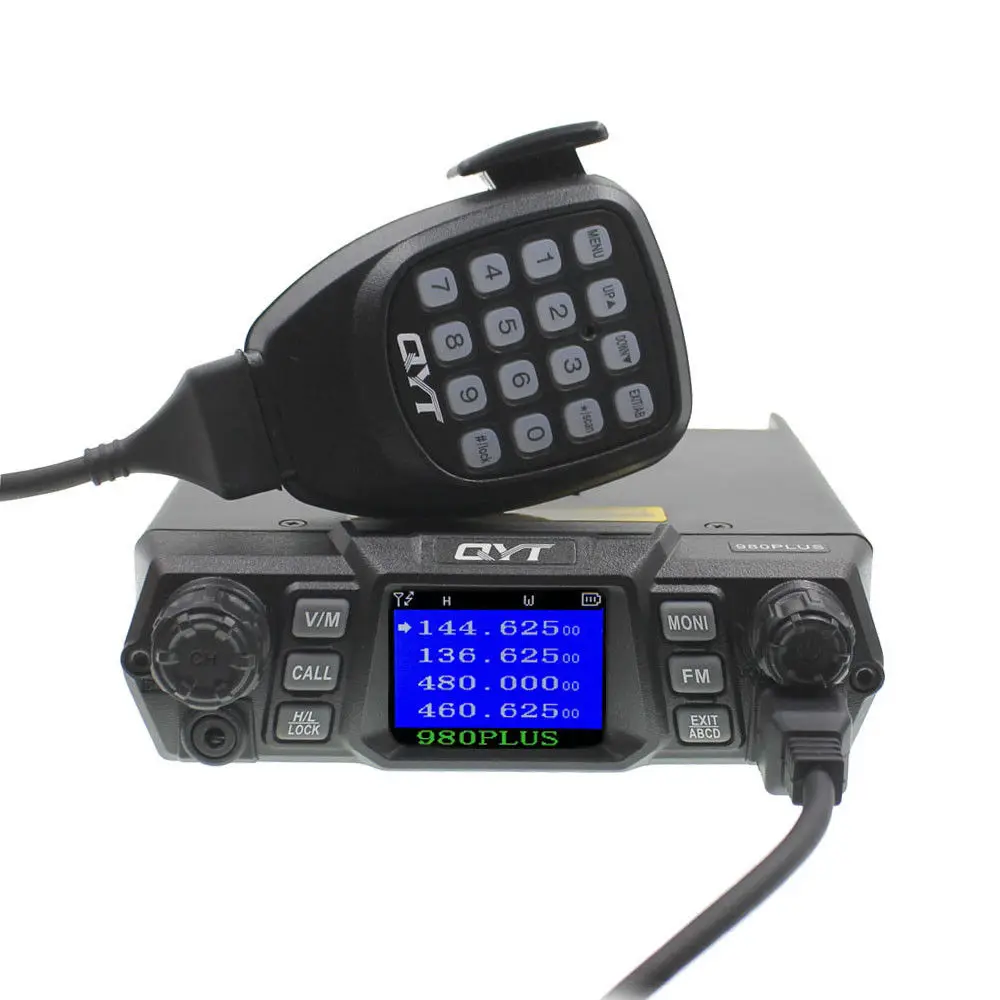 

QYT mobile radio KT-980plus with VHF 75W UHF 55W 136-174MHz & 400-480MHz dual display dual band Mobile Transceiver