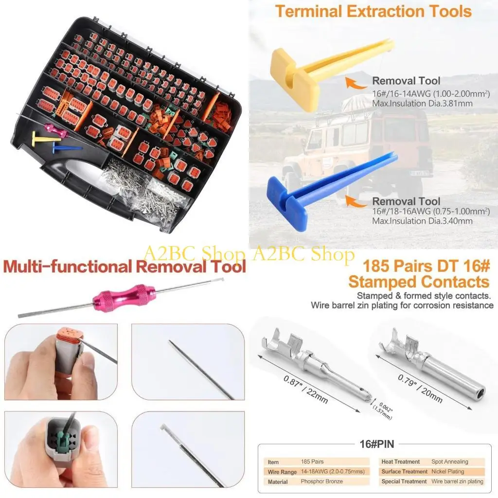 

A2BC Automotive Electrical Connector 603pcs With 2, 3, 4, 6, 8, 12 Pin Option and Removal Tool Waterproof For Vehicle Use
