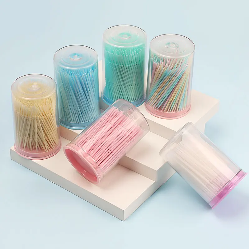 300pcs Double-Ended Fish Bone Shaped Dental Floss Disposable Plastic Toothpick Interdental Brush Oral Cleaning Caring Tools