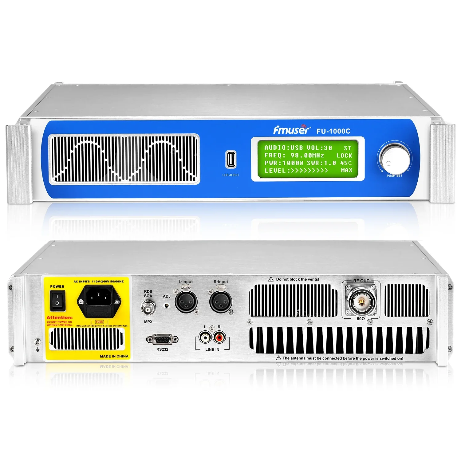 

FMUSER 1KW 1000W FM Radio Broadcast Transmitter 87-108Mhz Long Range For Studio