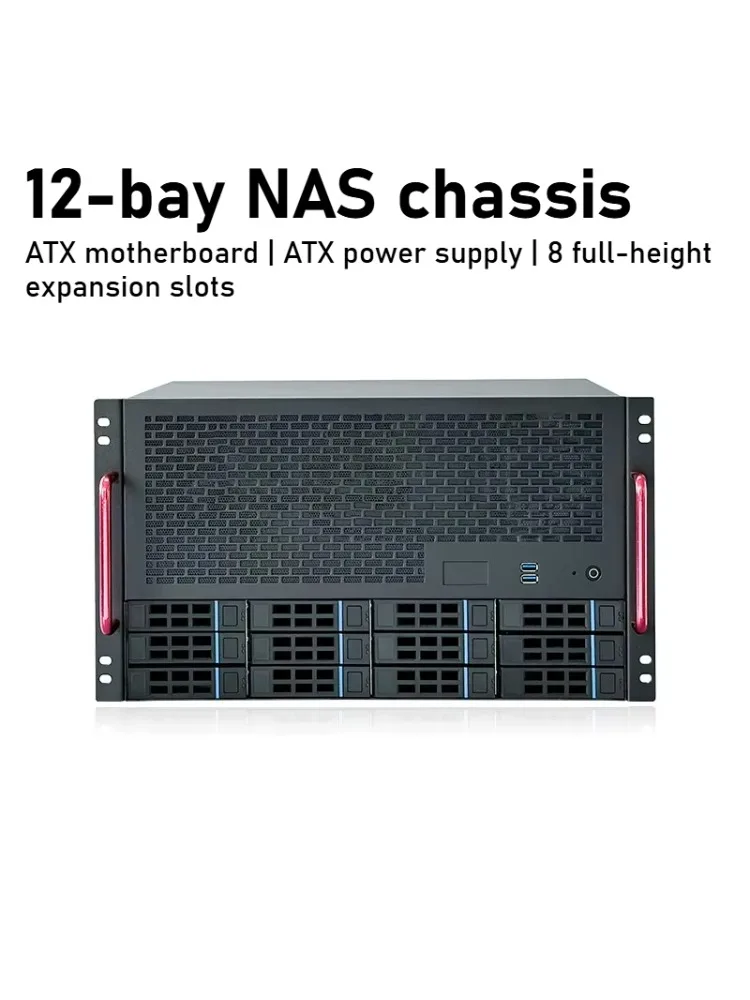 JMCD 12S4 Hoogwaardige gaming-pc-behuizingen 12-bay NAS-chassis, ATX-moederbord, ATX-voeding, voor ondernemers AIO-servers - afbeelding 2