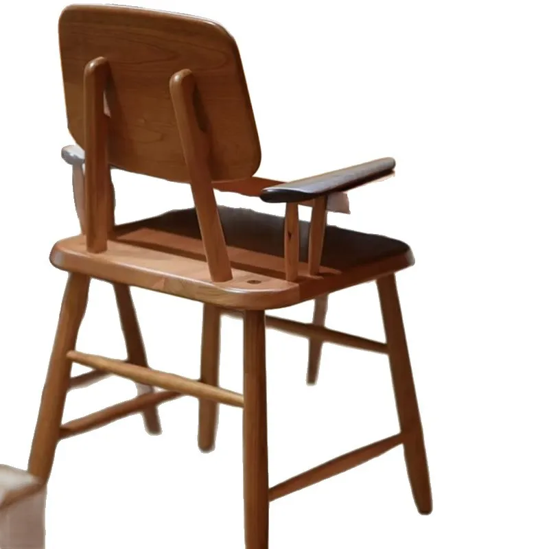 Simple leisure chair Island platform solid wood dining chair Children's backrest Book table chair Hanging table chair