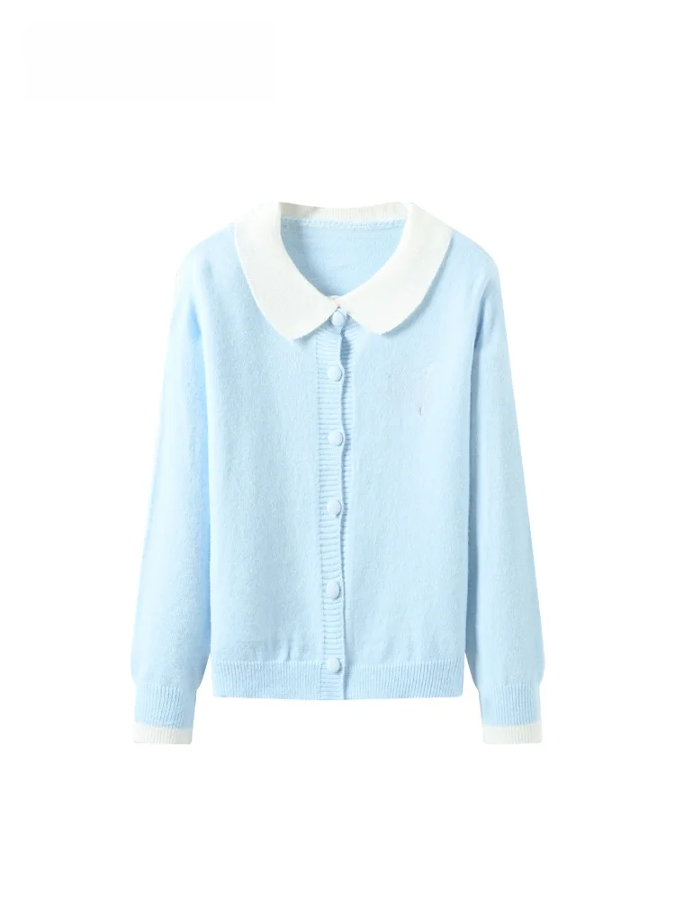 

Cara CLUB plus Size Knitwear Long Sve Doll Collar Loose Women's Spring Slimming College Sle Top plus Size Inner Wear