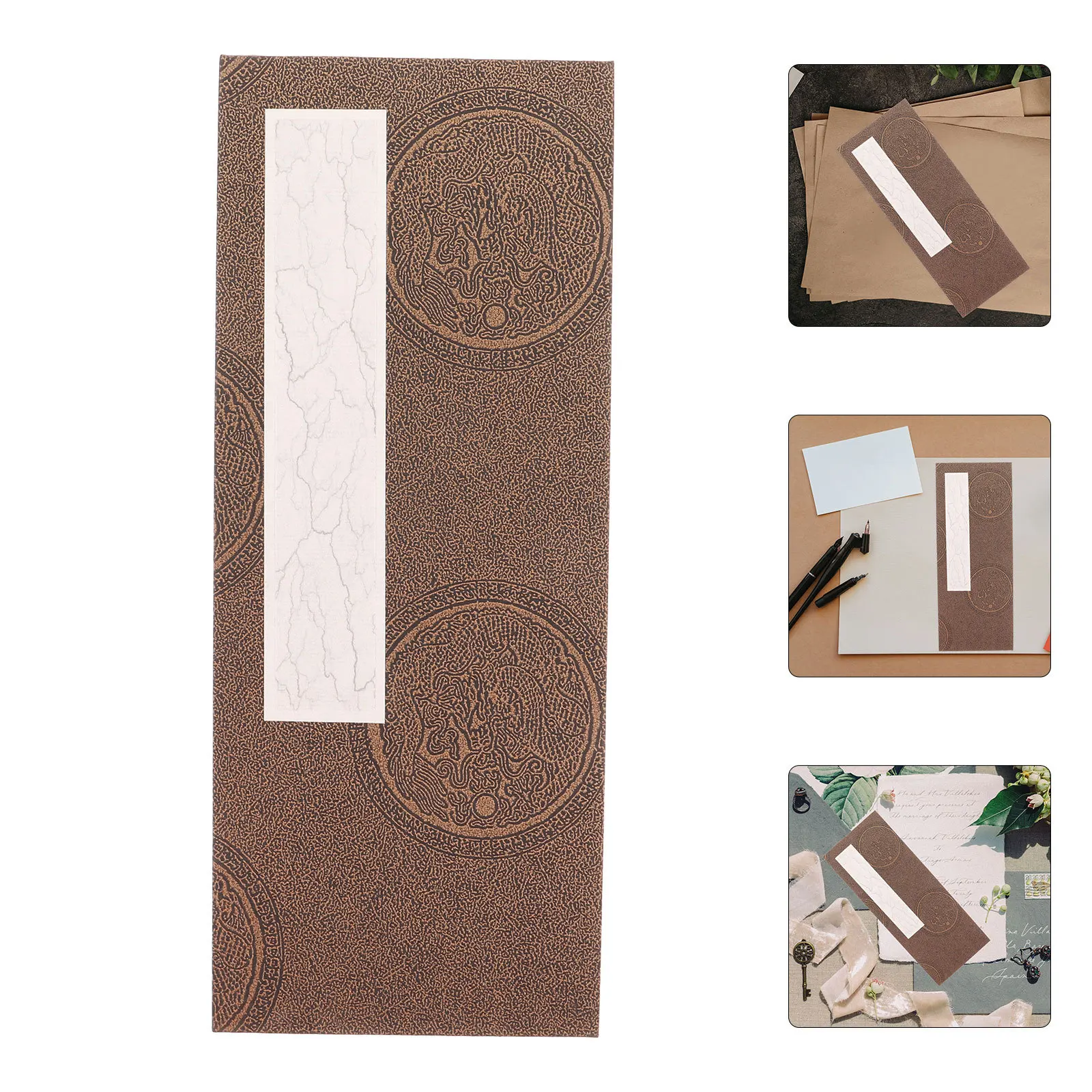 كتاب ورقي للخط قابل للطي، أوراق فارغة عتيقة للكتابة على الفن الصيني، أدوات مكتبية على طراز البرشمان #4