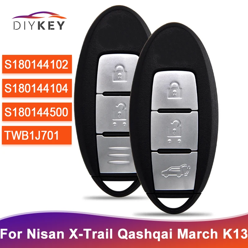 DIYKEY S180144500 TWB1J701 S180144102 For Nissan Qashqai March K13 Micra K13 X-Trail Smart Key Remote 433MHz 315MHz S180144104