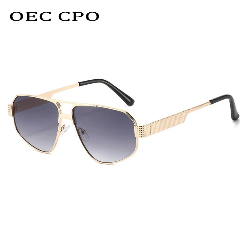 

OEC CPO Vintage Square Sunglasses Women Men Luxury Metal Frame Sun Glasses Female Brand Design Punk Driving Shades UV400 Eyewear
