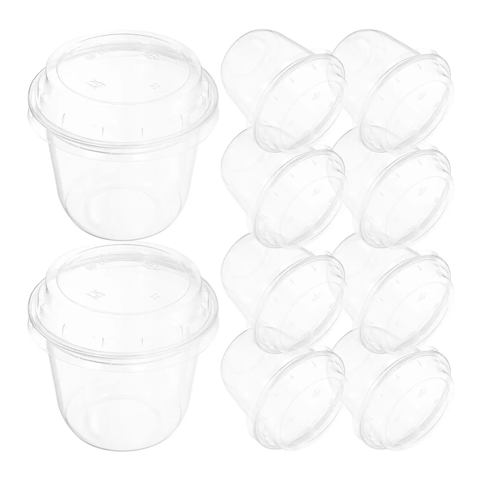 

10pcs Plastic Jelly Cups Clear Dessert Cups with Lids Mini Yogurt Jars for Pudding Ice Cream Safe Material Sealed Lid Stylish