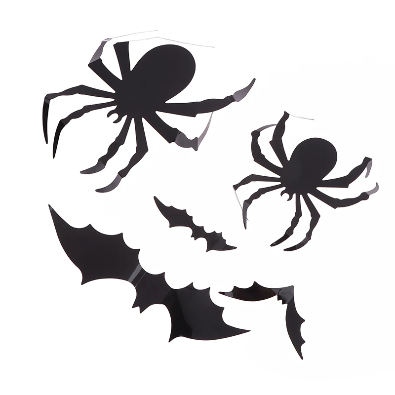 1 New Style Set Wall Sticker Bar Room Party Scary Props Halloween Decoration 3D Black PVC Bat Halloween Party DIY Decoration