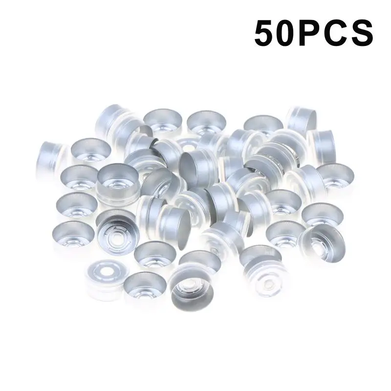 50Pcs 13mm Aluminium Plastic Pharmaceutical Caps Multi Color For Crimping Glass Vial