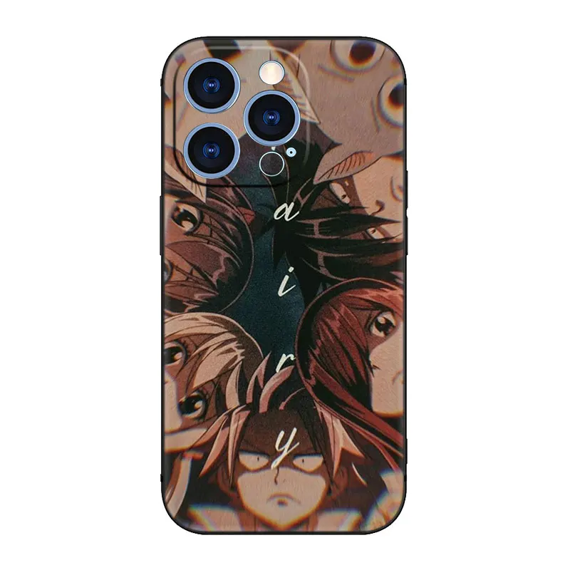 Anime Fairy Tail Phone Case For Apple iPhone 14 13 12 Mini 11 Pro XR X XS MAX 6S 7 8 Plus 5S SE 2020 2022 Black Cover
