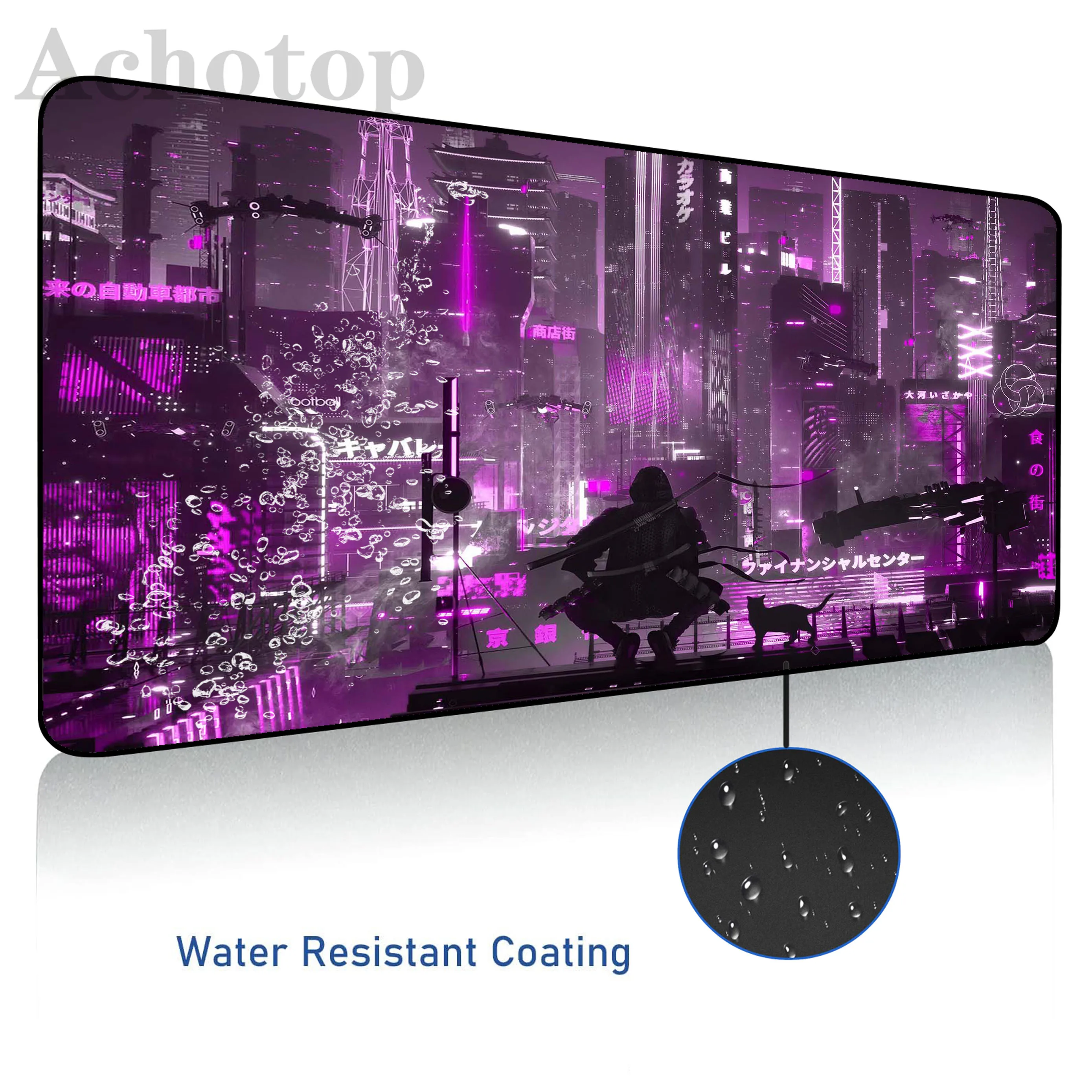 Neon Cool Waterproof Antifouling Gamer Mouse Pad Mousepads Locking Edge  Mouse Mat Gaming Mousepad Keyboard Pads Tapis De Souris