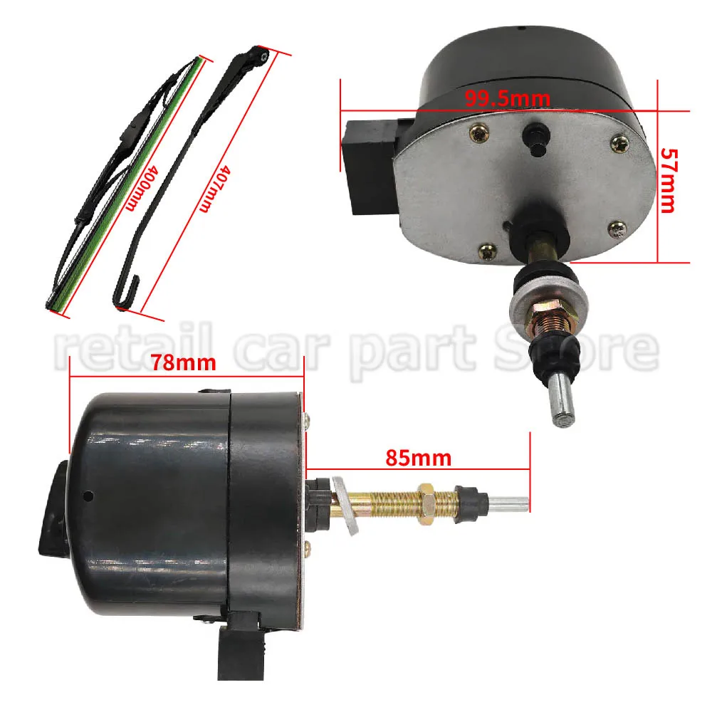 Für Universal-Traktor boot 12V neuer Scheiben wischer motor 105 ° Arm blatt wischer motor