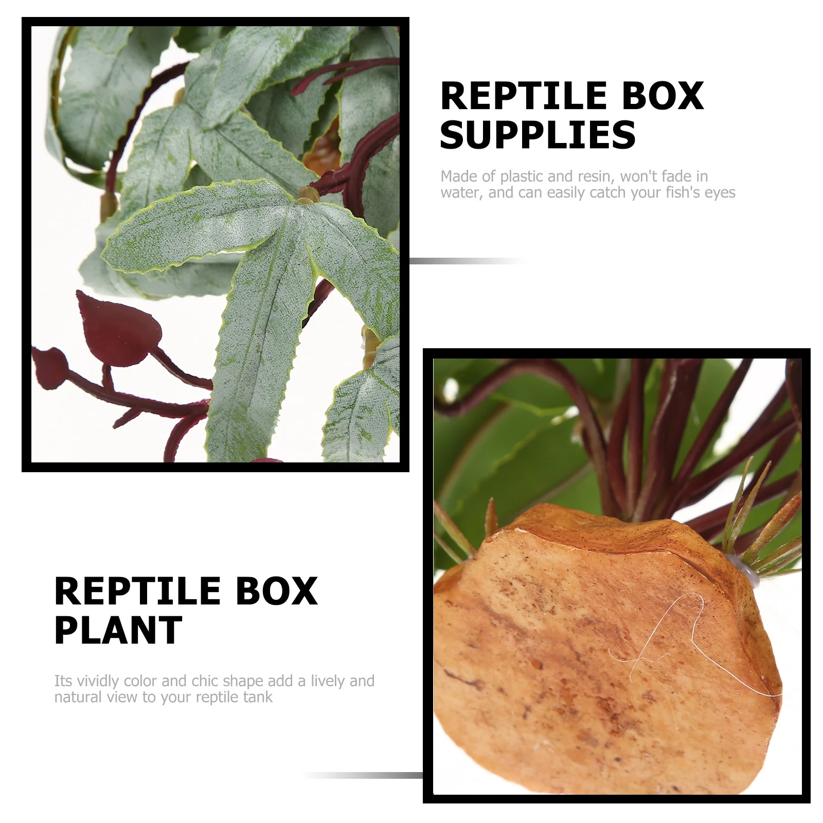 

Reptile Box Plant Artificial Green Plant Adornment Non-Fading Water-Resistant Quick-Drying Pet Crate Decoration Hermit Crab